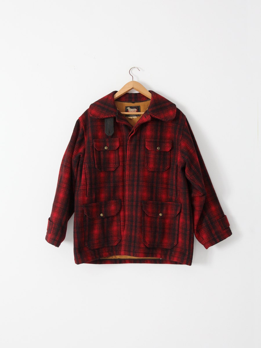 1960s Woolrich Wool Coat Vintage Men's Red Plaid Hunting - Etsy Canada