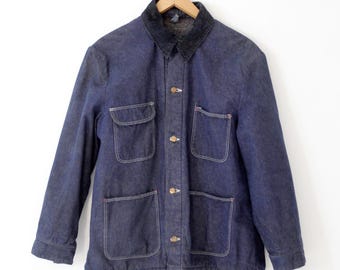 1950s Wrangler denim barn coat with blanket lining