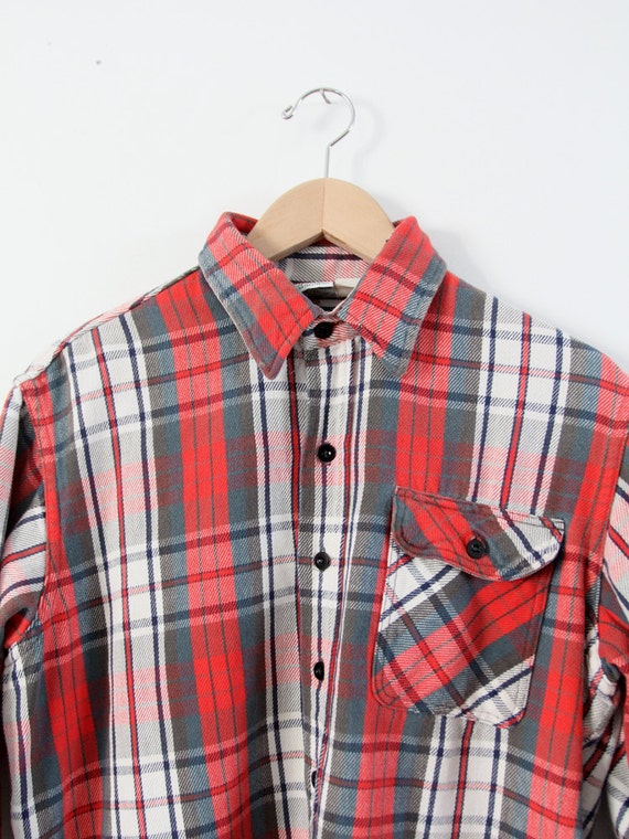 vintage plaid shirt,  men's flannel work shirt - image 2