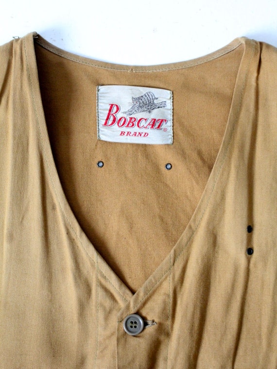 vintage hunting vest, 1960s Bobcat brand canvas v… - image 4