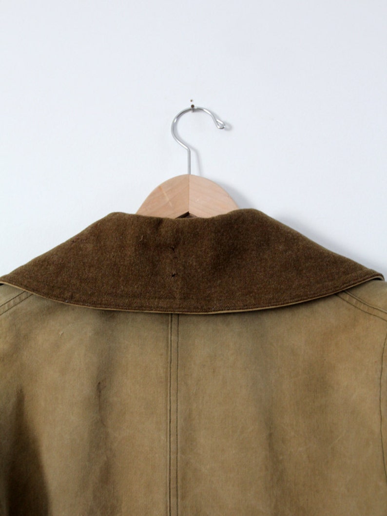 Vintage Army Coat Canvas and Wool Jacket - Etsy