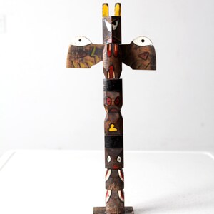 vintage wood souvenir totem pole