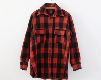 vintage 1940s Woolrich shirt,  red buffalo plaid jacket