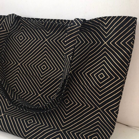 Grosse Einkaufstasche Schwarz Und Gold Tote Windel Tasche Etsy