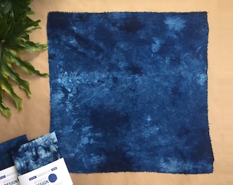 Indigo ruwe zijden bandana