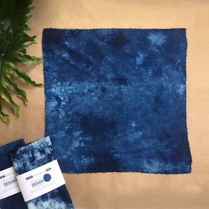 Indigo Raw Silk Bandana