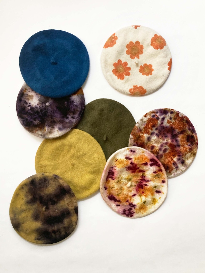 Made-To-Order Botanical Dyed Wool Blend Beret image 1