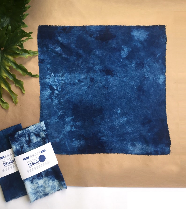 Indigo Raw Silk Bandana zdjęcie 1