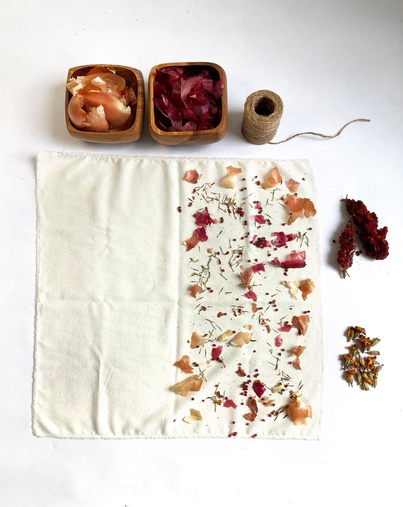 Dye-It-Yourself, Natural Eco-Printing Scarf Kit Raw Silk 22 x 22 image 1