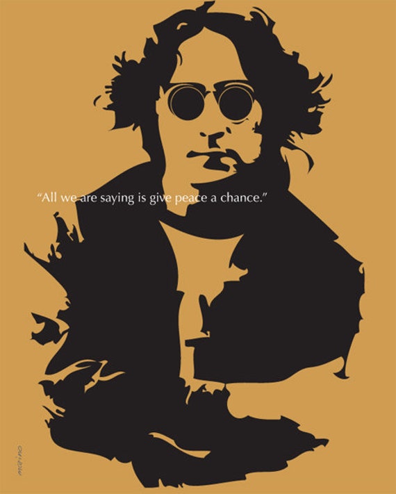 John Lennon Art Print With Quote Etsy