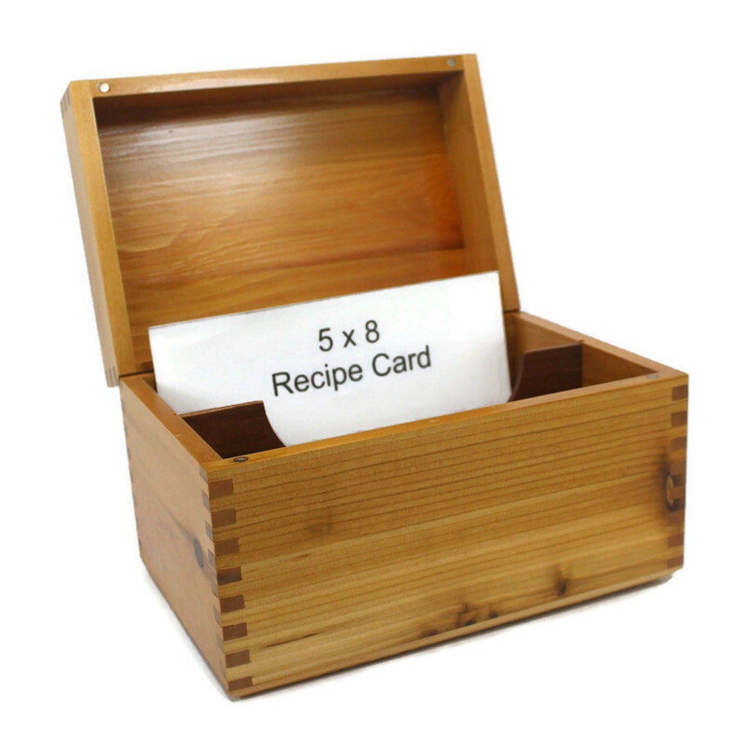 Recipe Box for 5x8 Cards With Divider Cedar rc10507b Etsy