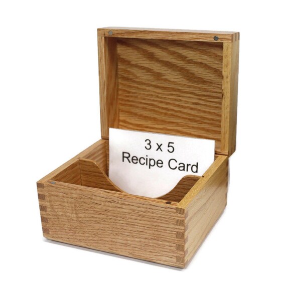 Recipe Box for 3x5 Cards Divider Red Oak rc70913r Etsy