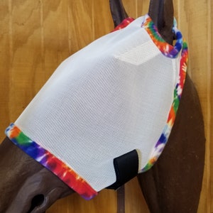 Custom Horse Fly Mask - Size Medium - White Mesh #472 trim
