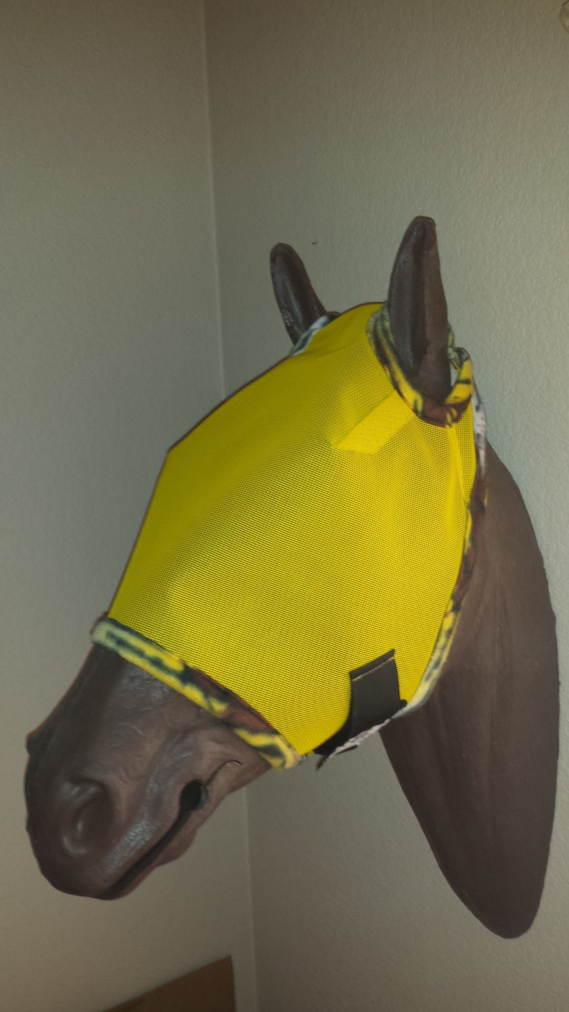 Custom Horse Fly Mask Size Medium Yellow Mesh With 220 Etsy
