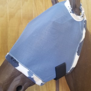 Custom Horse Fly Mask - Size Medium - Copen Mesh #477 trim