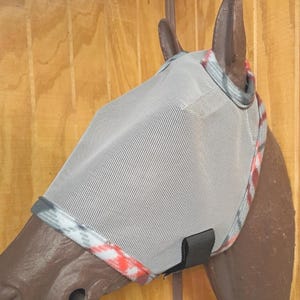 Custom Horse Fly Mask - Size Medium - Grey Mesh with #569 Trim