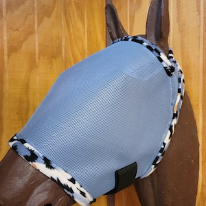 Custom Horse Fly Mask - Size Medium - Single Ear - Copen Mesh with #530 Trim