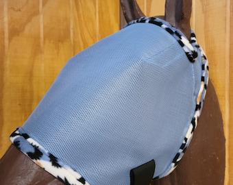 Custom Horse Fly Mask - Size Medium - Single Ear - Copen Mesh with #530 Trim