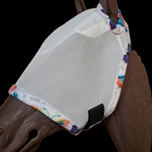 Custom Horse Fly Mask - Size Large - White Mesh #570 trim
