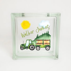 Farm Tractor Nursery or Bedroom Decor, Personalized Tractor Savings Piggy Bank, Farm Coin Jar, Unique Gift for Boy, Grandson, Son, Nephew