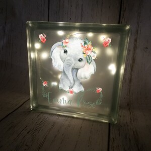 Baby Elephant Nursery Decor Night Light, Pink Elephant Nightlight, Personalized Baby Shower Gift for Girl, Baby Gift for Grandaughter, Niece image 8