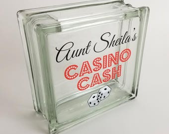 Funny Gambler Gift, Personalized Casino Savings Coin Jar, Birthday Gift for Grandmother, Gift for Gambling Friend, Casino Cash Savings Bank