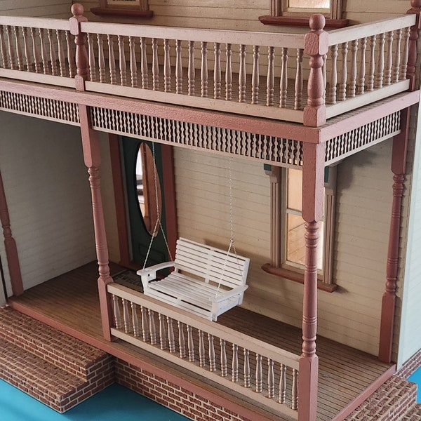 Dollhouse Porch Swing, Dollhouse Furniture, 1:12 Scale Miniature Porch Decor, Dollhouse Accessory, Decor for Fairy Garden, Dollhouse Patio