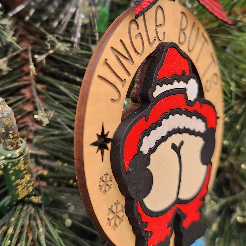 Funny Christmas Ornament, Santa Mooning, Gift for Best Friend, Co