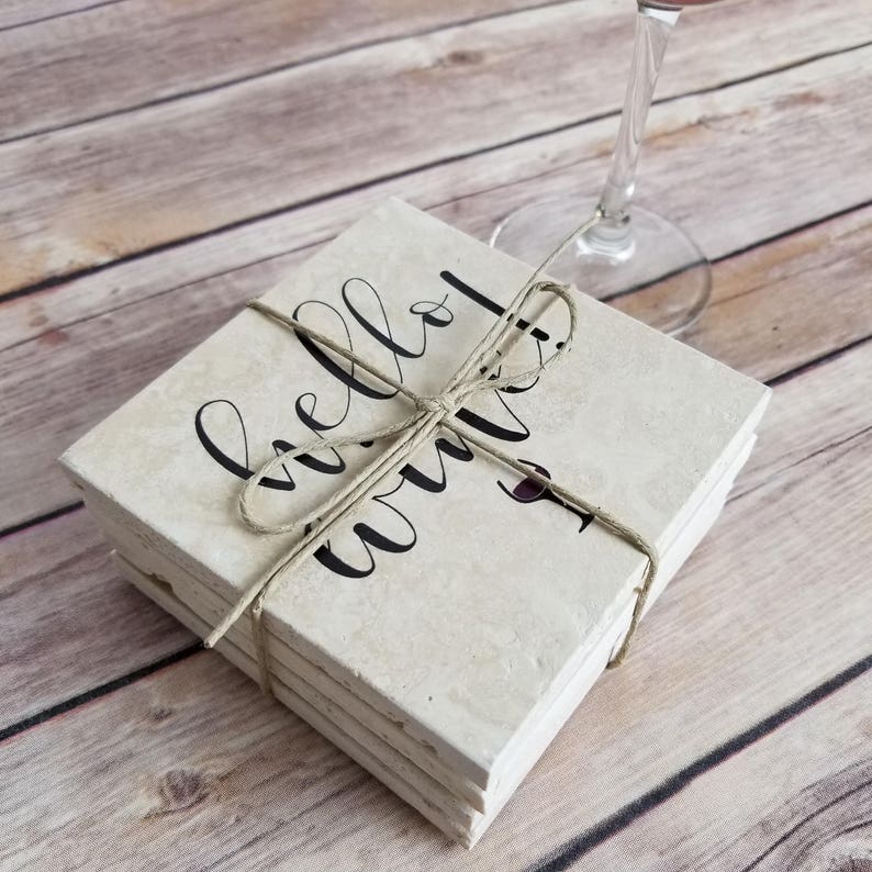 Gift for Wine Lover Wine Drinker Gift Natural Stone Coaster Etsy