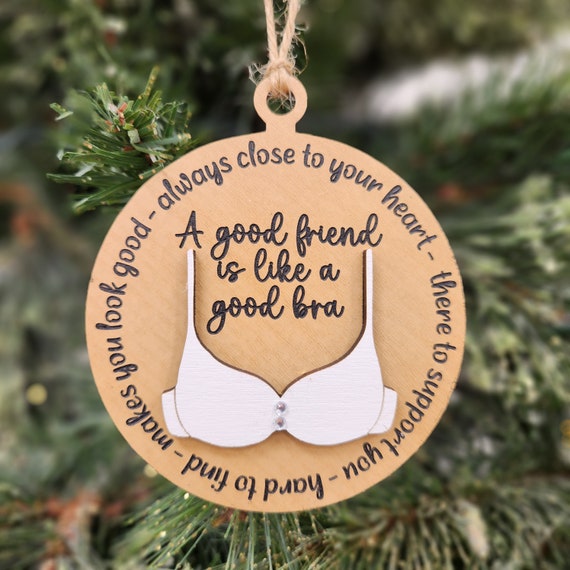 Funny Christmas Bra Ornament for Best Friend, Co-worker, Sister, A