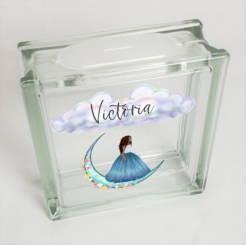 Personalized Girls Savings Bank, Piggy Bank, Coin Jar, Boho Tweens, Teens Bedroom Decor, Most Popular Gift for Tweens, Teens, Moon Princess Bild 6