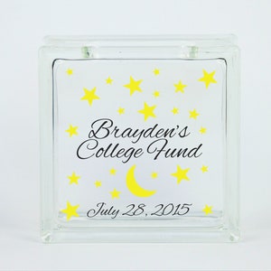Moon and Stars College Fund- Baby Shower gift - Coin Jar - Savings Coin Jar - Personalized fund Jar - Funny Gift - Loose Change Jar