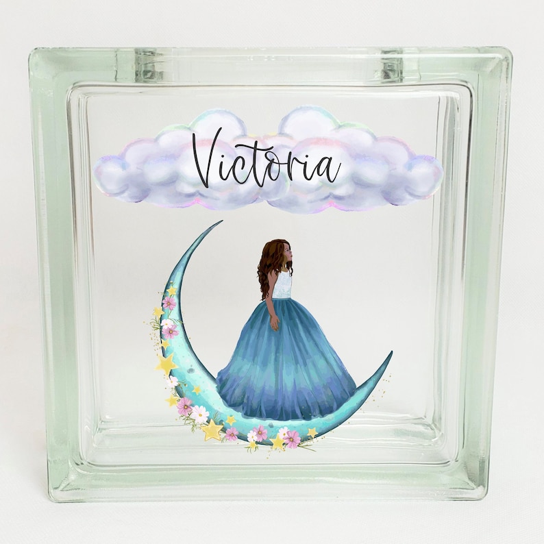 Personalized Girls Savings Bank, Piggy Bank, Coin Jar, Boho Tweens, Teens Bedroom Decor, Most Popular Gift for Tweens, Teens, Moon Princess Design #2