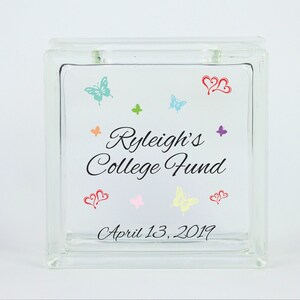 Butterfly College Fund- Baby Shower gift - Coin Jar - Savings Coin Jar - Personalized fund Jar - Funny Gift - Loose Change Jar