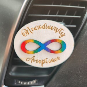 Autism Awareness Gift, Neurodiversity Acceptance Car Accessory, Vent Clip Air Freshener Diffuser for Car, Gift for Mom of an Autistic Child