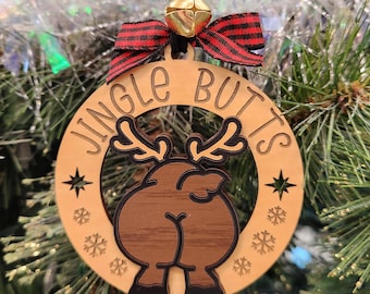 Décoration de Noël amusante, fesses de renne lunissant, cadeau pour meilleur ami, collègue, patron, cadeau secret père Noël ou bâillon, jeu d'échange de cadeaux pour la famille
