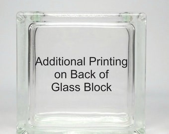 Additional Printing on Back of Glass Block