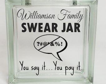 Family Swear Jar - Savings Bank - You Say It You Pay It - Family Curse Jar - Savings Coin Jar - Personalized Curse Jar - Funny Family Gift