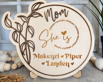 Unique Personalized Mother's Day Gift, Positive Affirmations Gift for Mom, Grandmother, Wife, Aunt, Sister, Handmade Sign, Stand Included