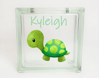 Personalized Girl's or Boy's Turtle Piggy Bank Savings Jar, Woodlands or Turtle Bedroom Nursery Decor, Baby Shower Gift, Most Popular Gift
