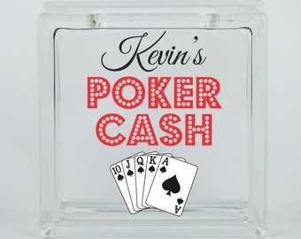 Poker Fund, Personalized Casino Savings Coin Jar, Unique Gift Idea for Grandfather, Funny Gambler Gift, Birthday Gift Idea for Grandfather