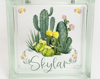 Cactus Baby Nursery Decor, Succulent Savings Piggy Bank, Personalized Baby shower Gift for Girl or Boy, New Baby Gift, Cactus Bedroom Decor