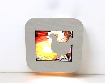 Décoration de ferme, veilleuse LED, cadeau pour propriétaire de poulet ou amateur, veilleuse à capteur avec visage interchangeable, décoration d'intérieur de style ferme