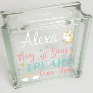 Girls Unicorn Room Decor, Savings Piggy Bank, Personalized Birthday Gift for Niece, Granddaughter, Daughter, Magical Unicorn Nursery Decor
