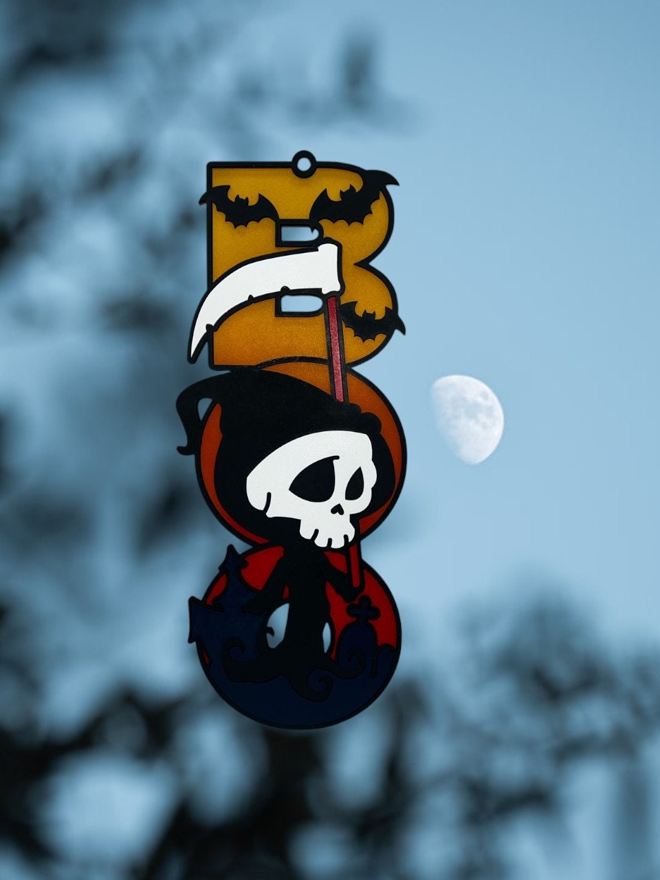 Grim Reaper Halloween Decor, Boo Door Hanger Decoration for Halloween, Welcome Sign, Gift for Halloween Enthusiast, Lover, Spooky Halloween