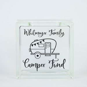 Family Camper Fund Savings Bank - Coin Jar - Savings Coin Jar - Personalized fund Jar - Fun, Cute Gift - Loose Change Jar
