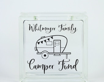Family Camper Fund Savings Bank - Coin Jar - Savings Coin Jar - Personalized fund Jar - Fun, Cute Gift - Loose Change Jar