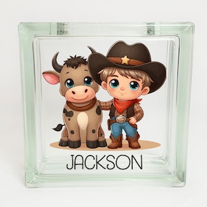 Cowboy Themed Personalized Birthday Gift for Kids, Little Boy&#39;s Cowboy Savings Bank, Western Themed Bedroom Decor, New Baby Boy Gift