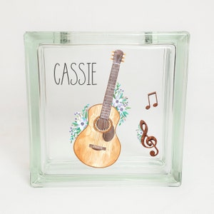 Gift for Girl Guitar Player, Guitar Fund Savings Bank, Personalized Coin Jar for Teenager, Music Themed Dorm Room Decor, Guitar Teacher Gift