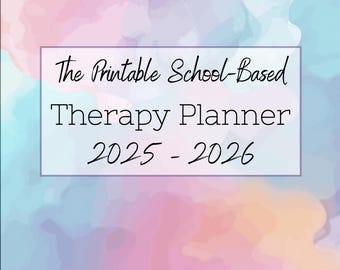 Planificador de terapia escolar imprimible 2025-26 para terapeutas ocupacionales, fisioterapia, logopedia y entornos escolares pediátricos.